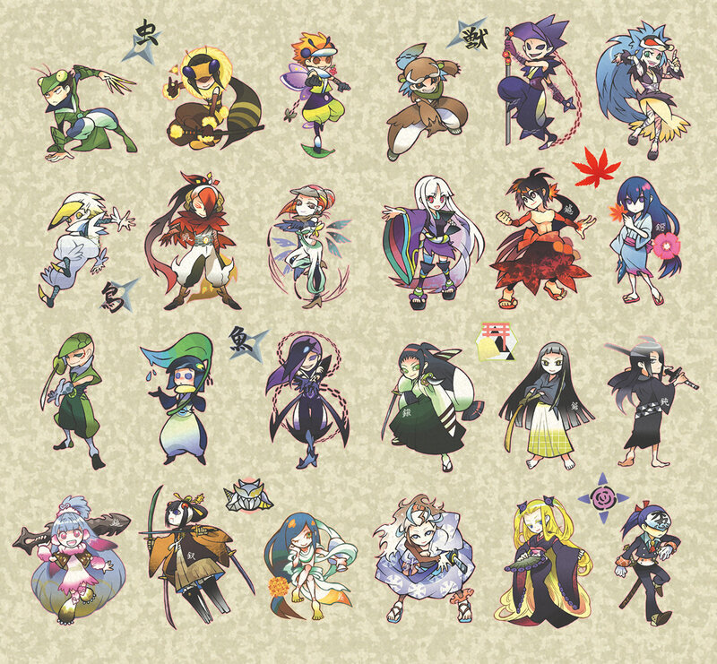 Chibi Anime Characters — Beige, Playful, Digital Art