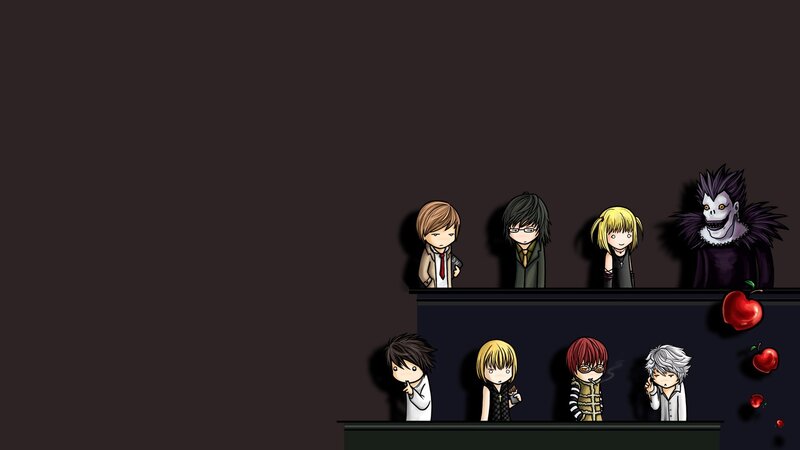 Chibi Anime Characters — Black, Dramatic, Apples
