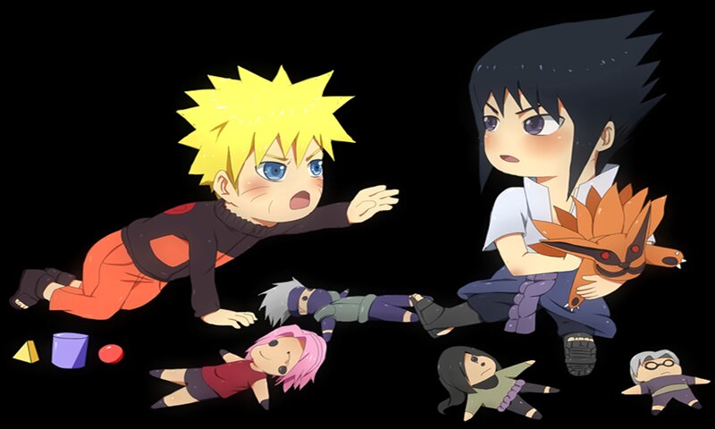 Chibi Anime Characters — Black, Dramatic, Children