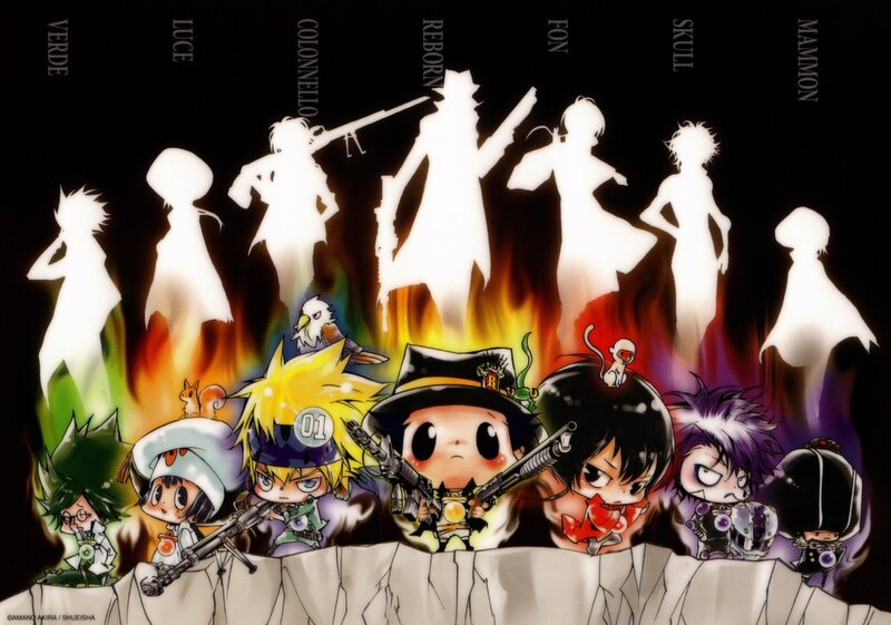 Chibi Anime Characters — Black, Dramatic, Silhouettes