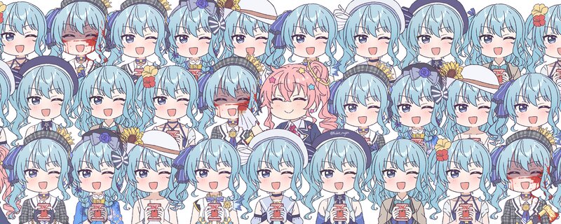 Chibi Anime Characters — Blue, Cheerful