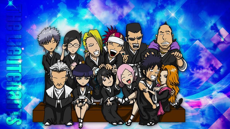 Chibi Anime Characters — Blue, Energetic, Bench