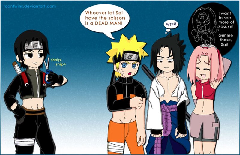 Chibi Anime Characters — Blue, Humorous