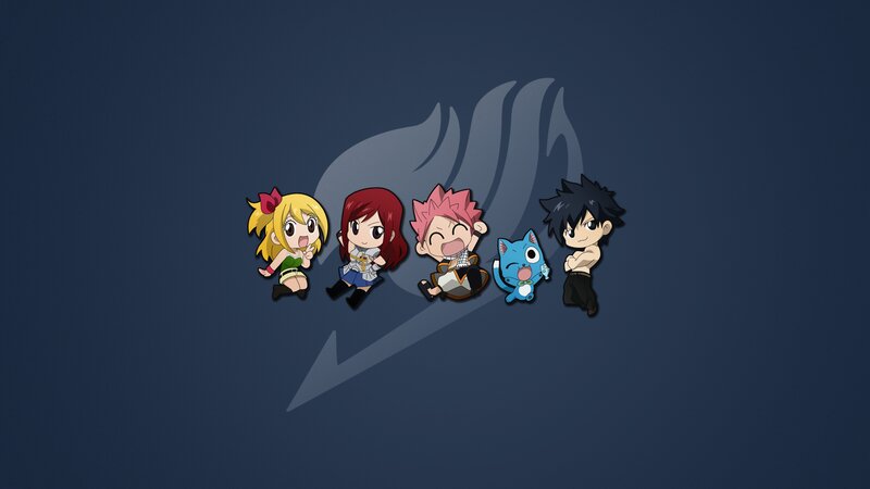 Chibi Anime Characters — Blue, Playful, Cat, Logo