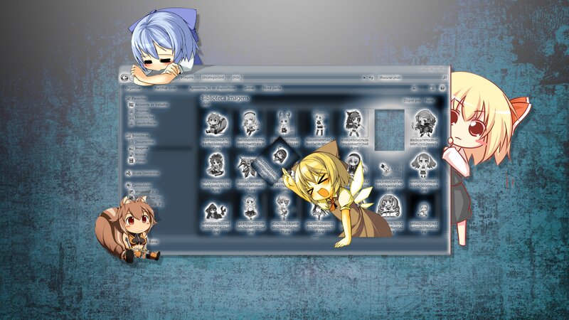 Chibi Anime Characters — Blue, Playful, Digital Art, File Explorer Window