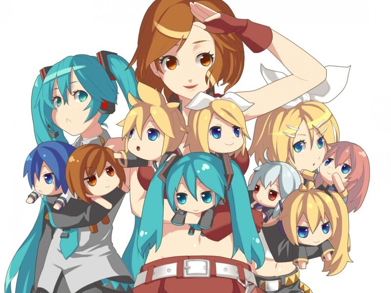 Chibi Anime Characters — Blue, Playful, Digital Art, Group