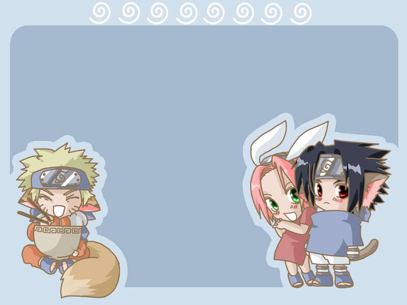 Chibi Anime Characters — Blue, Playful, Ninja Headbands