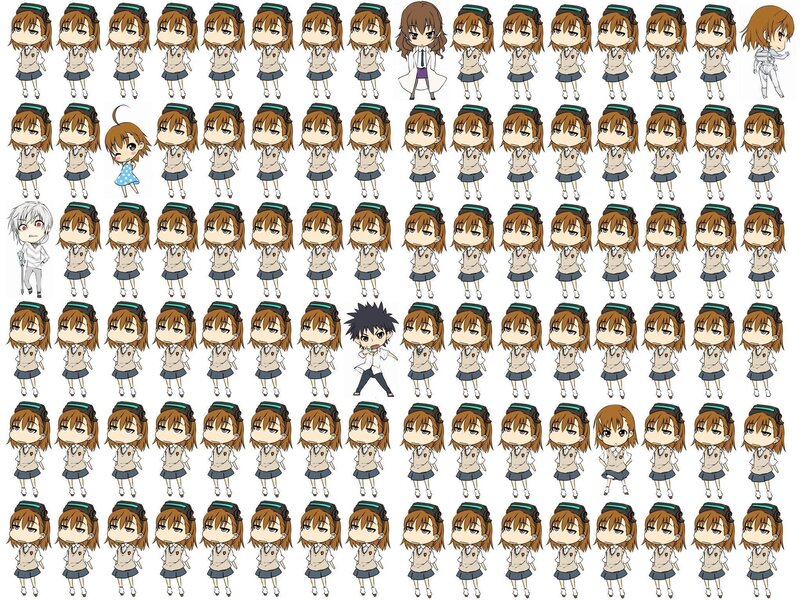 Chibi Anime Characters — Brown, Playful, School Uniforms