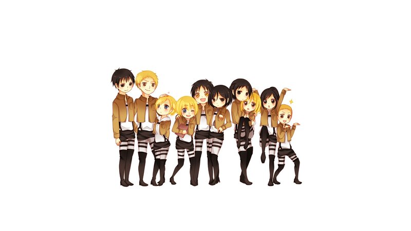 Chibi Anime Characters — Brown, Playful, Uniforms