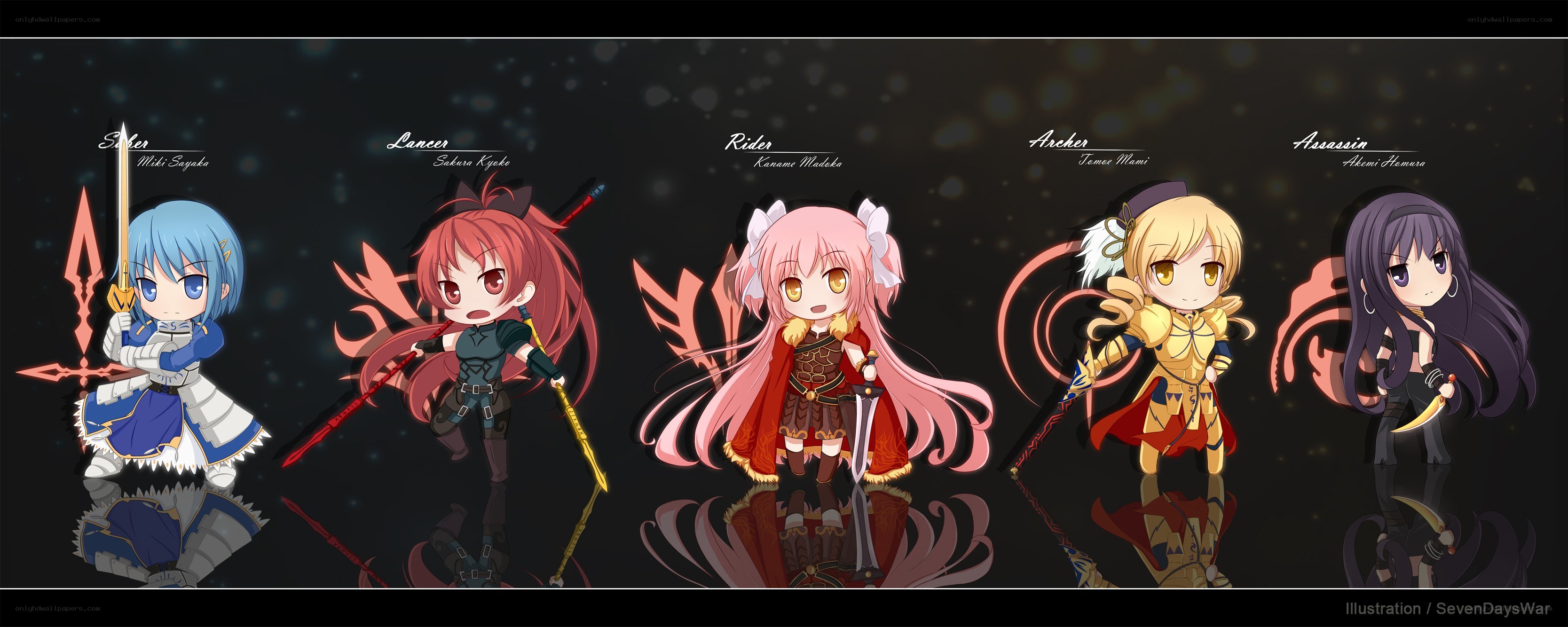 Chibi anime characters from Fate series