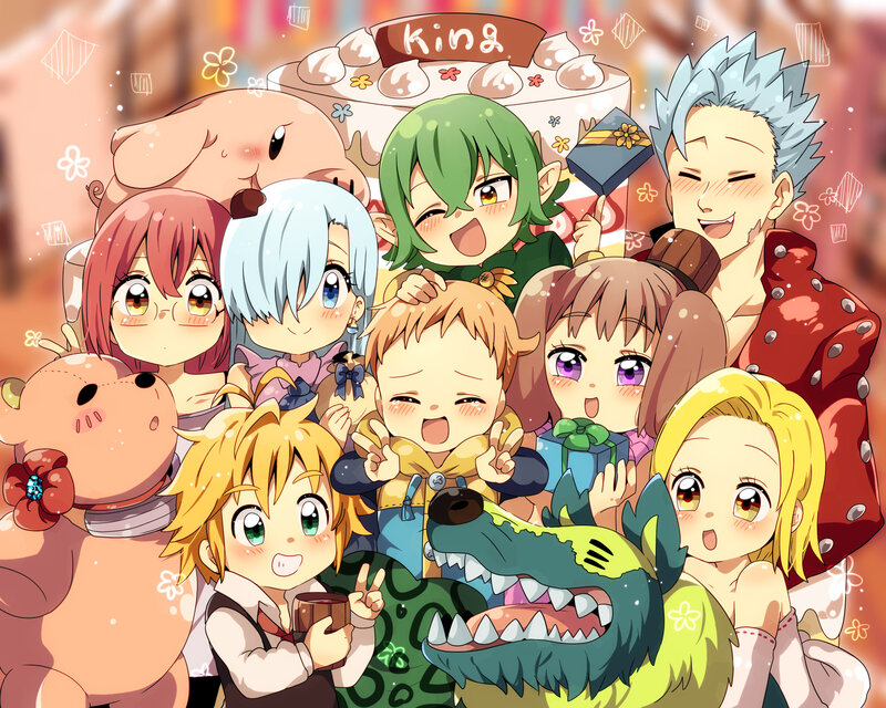 Chibi Anime Characters — Green, Happy