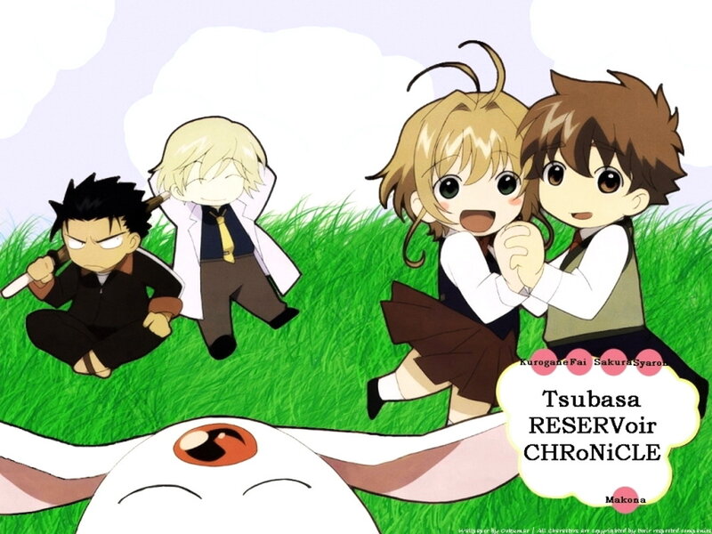 Chibi Anime Characters — Green, Playful, Afternoon, Grass Field