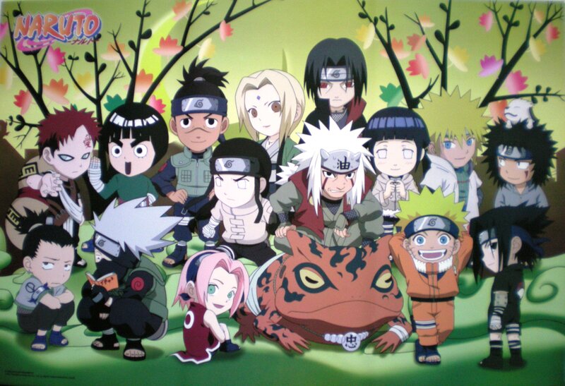 Chibi Anime Characters — Green, Playful, Spring, Frog