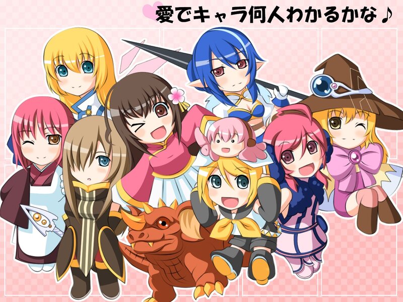 Chibi anime characters group