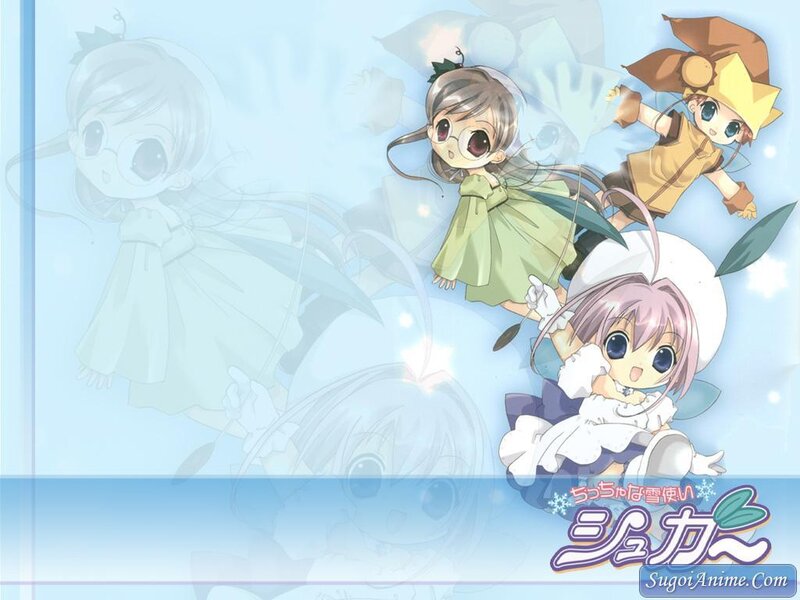 Chibi anime characters in a dreamy scene