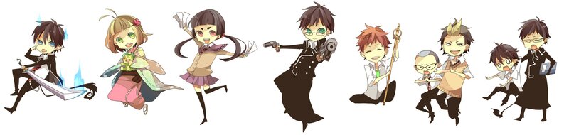 Chibi anime characters in action