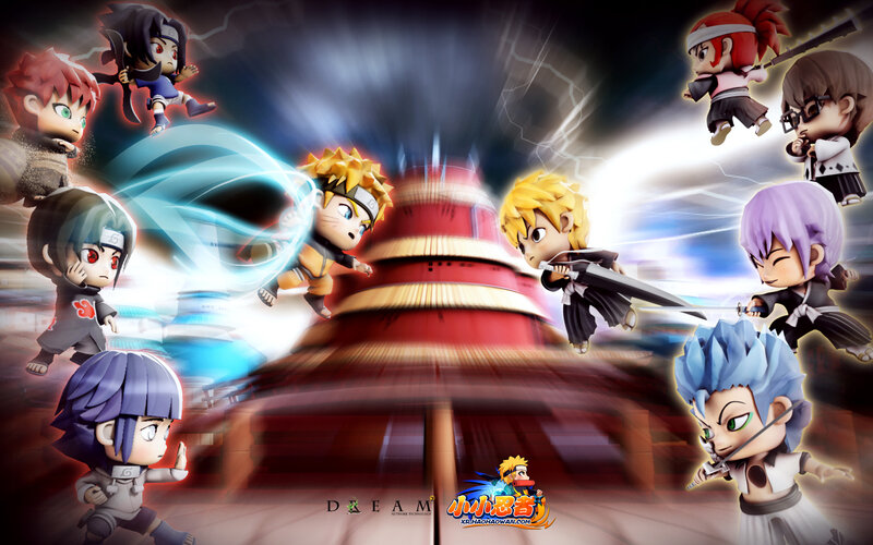 Chibi Anime Characters in Battle — Red