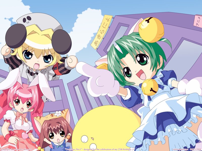 Chibi anime characters in costumes