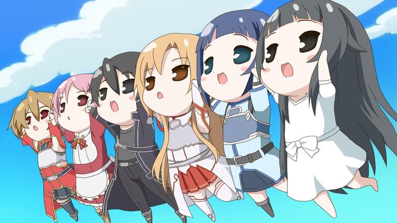 chibi anime characters in flight