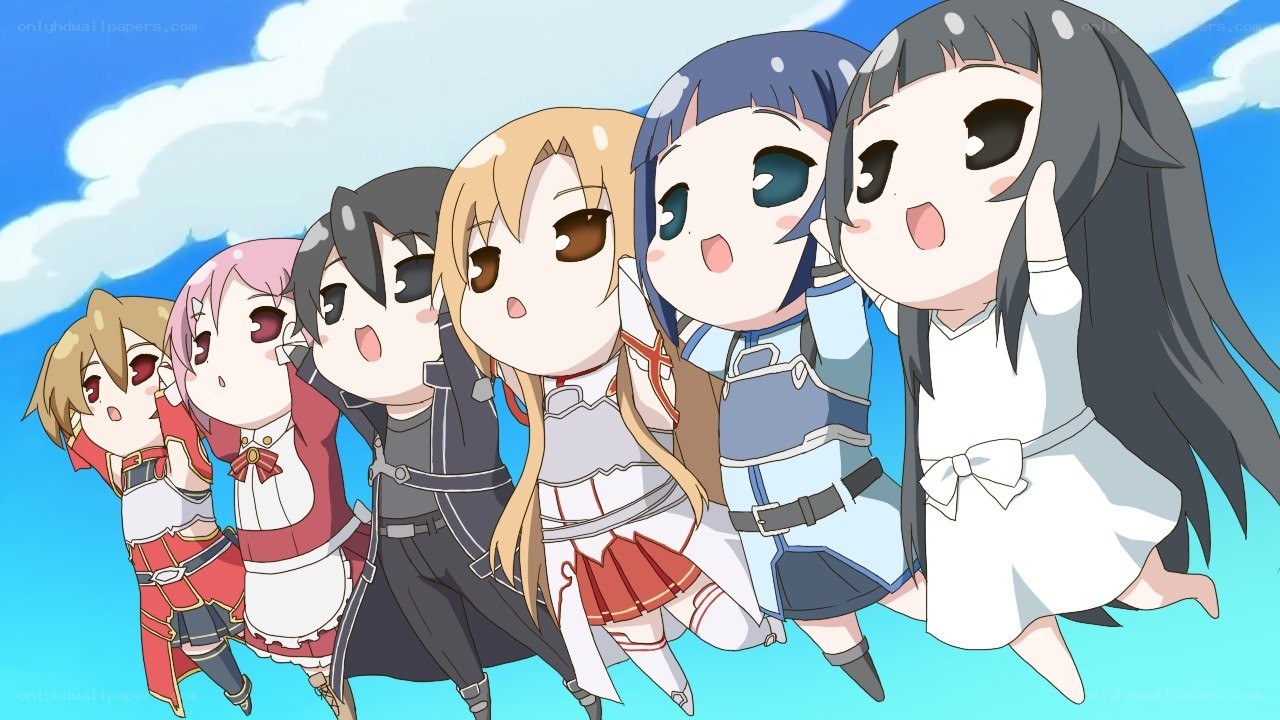 chibi anime characters in flight