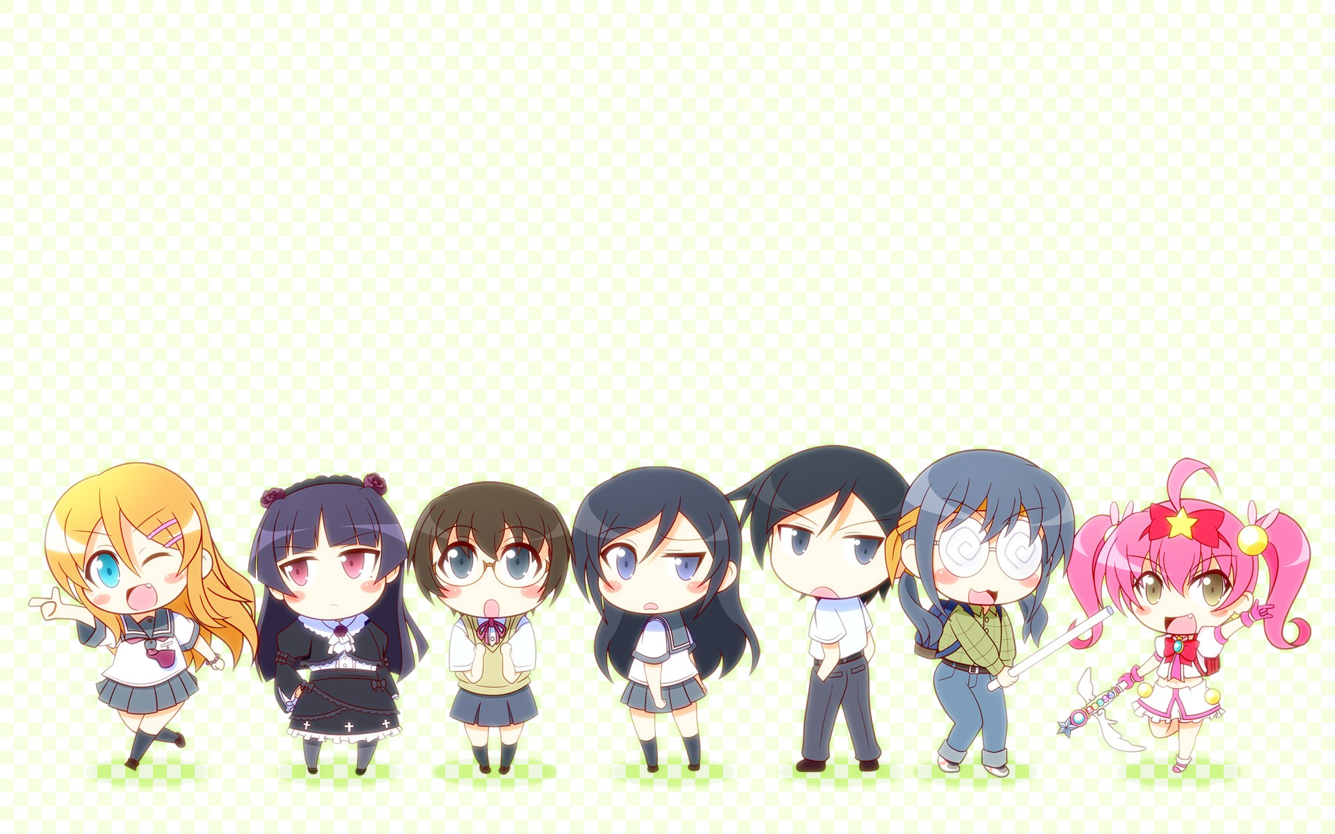 Chibi anime characters lineup