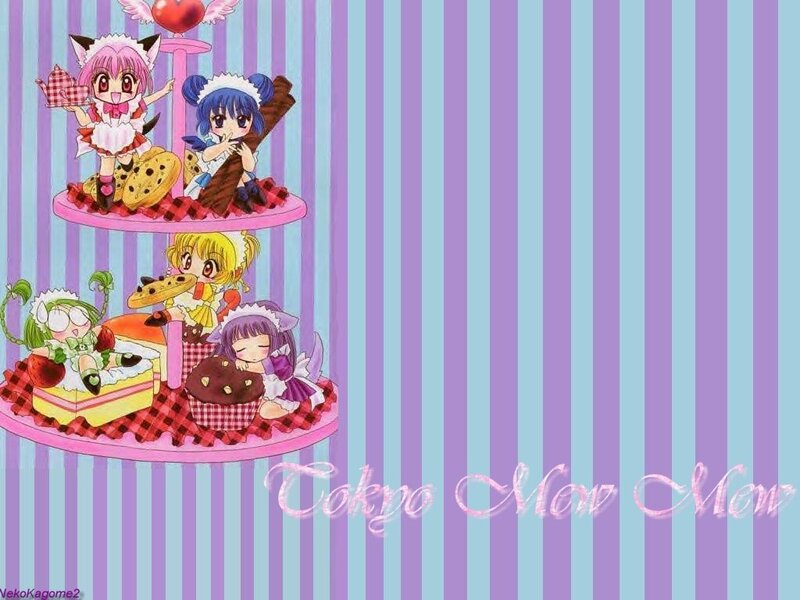 Chibi Anime Characters on Cake Stand
