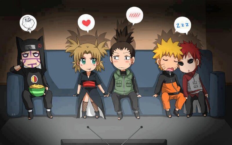 Chibi Anime Characters on Couch