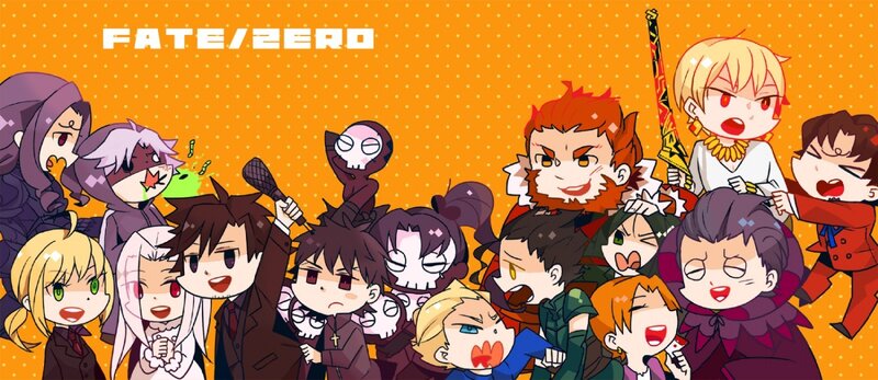 Chibi Anime Characters — Orange, Chaotic, Crowd