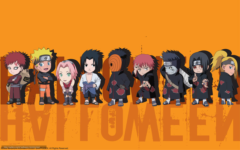 Chibi Anime Characters — Orange, Playful, Clothing