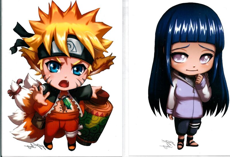 Chibi Anime Characters — Orange, Playful, Fox Tail