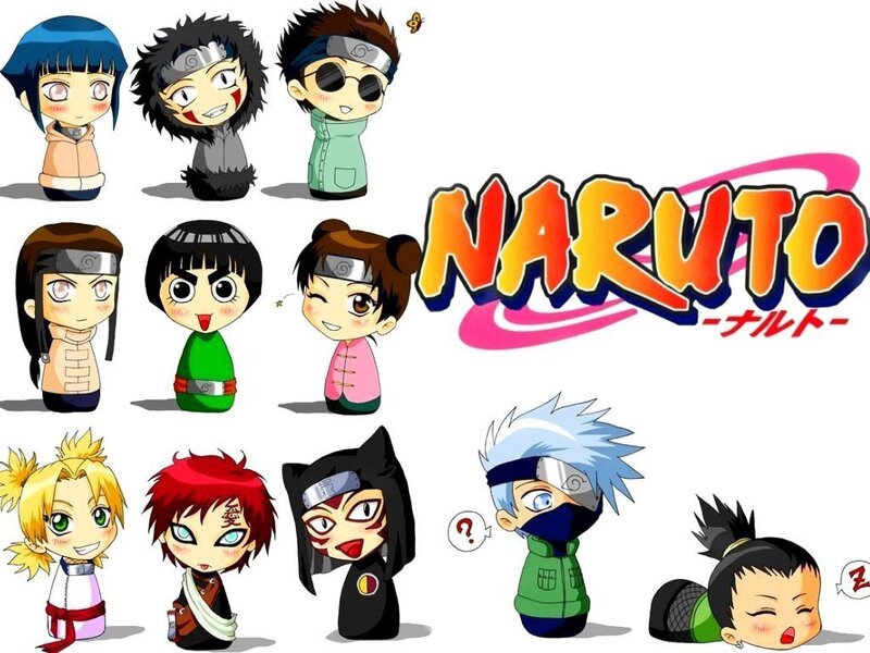 Chibi Anime Characters — Orange, Playful, Logo