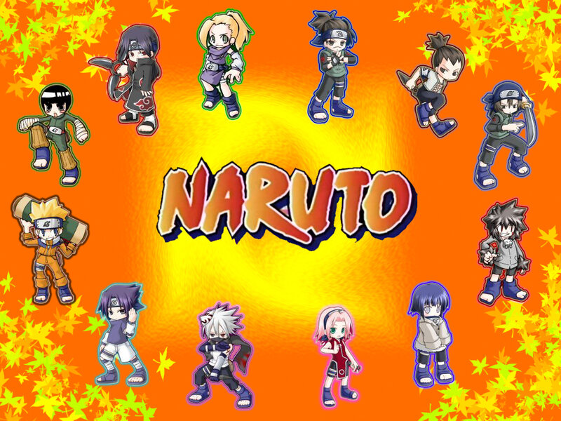 Chibi Anime Characters — Orange, Vibrant