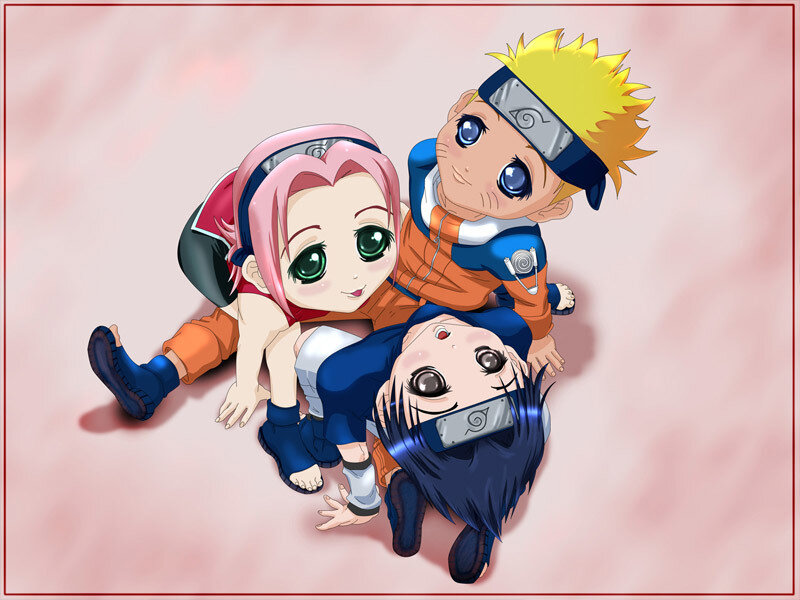 Chibi Anime Characters — Pink, Playful, Children, Headbands