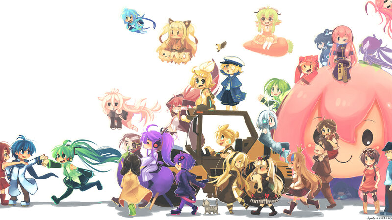 Chibi Anime Characters — Pink, Playful, Digital Art, Anime Characters