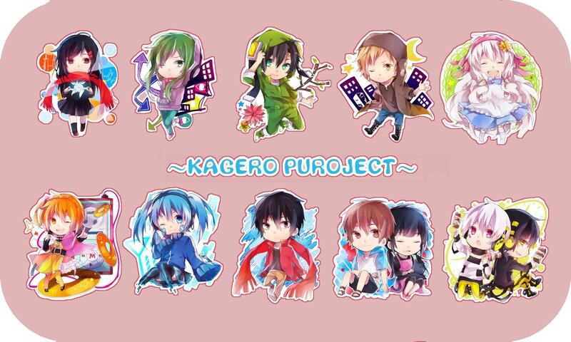 Chibi Anime Characters — Pink, Playful, Digital Art, Sticker Art
