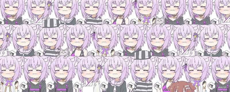 Chibi Anime Characters — Purple, Cute