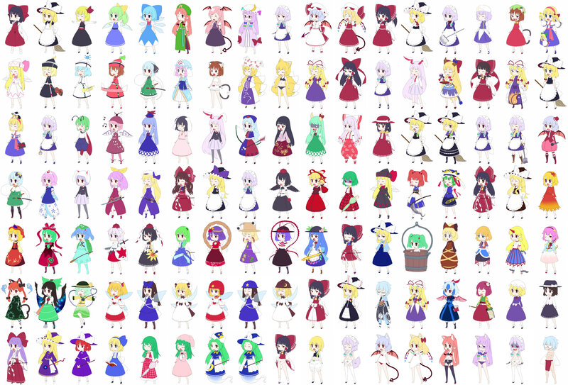 Chibi Anime Characters — Purple, Playful, Digital Art, Magic