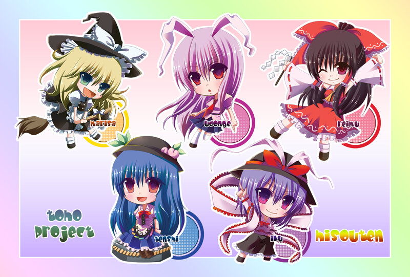 Chibi Anime Characters — Purple, Playful, Witch Hat