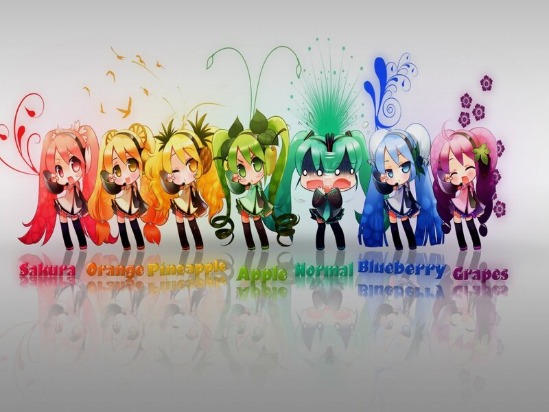 Chibi Anime Characters — Red, Playful, Digital Art, Fruit Themes