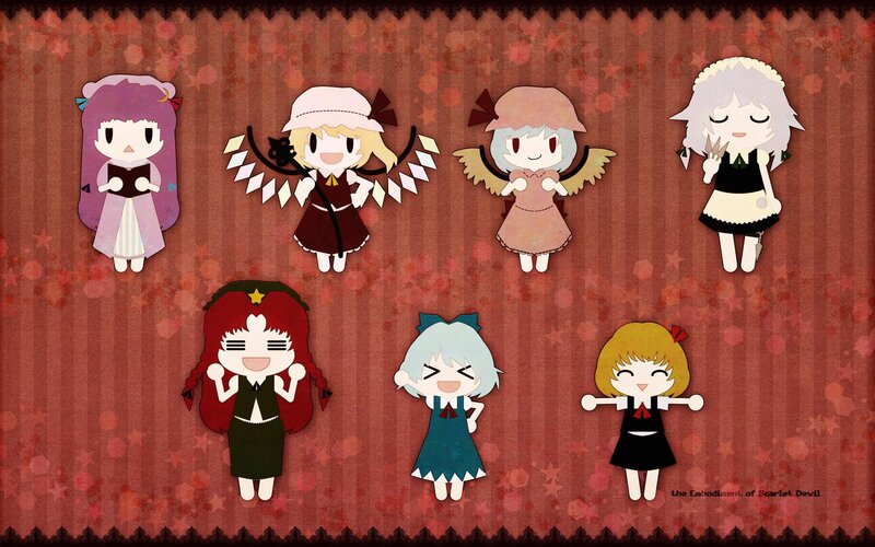 Chibi Anime Characters — Red, Playful, Digital Art