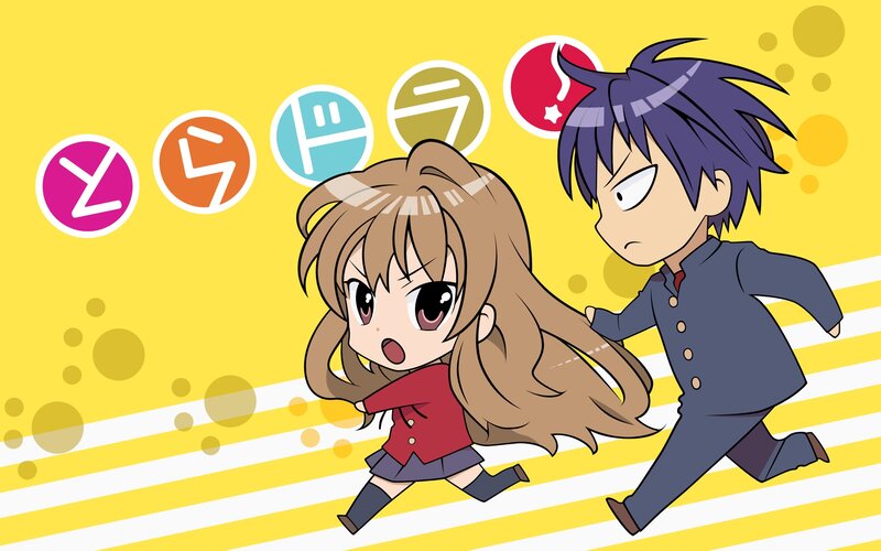 chibi anime characters running