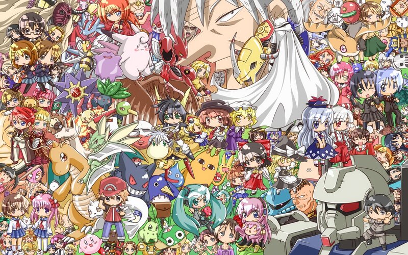 Chibi Anime Characters — White, Chaotic