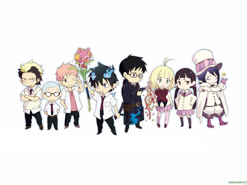 Chibi Anime Characters — White, Playful, Flowers
