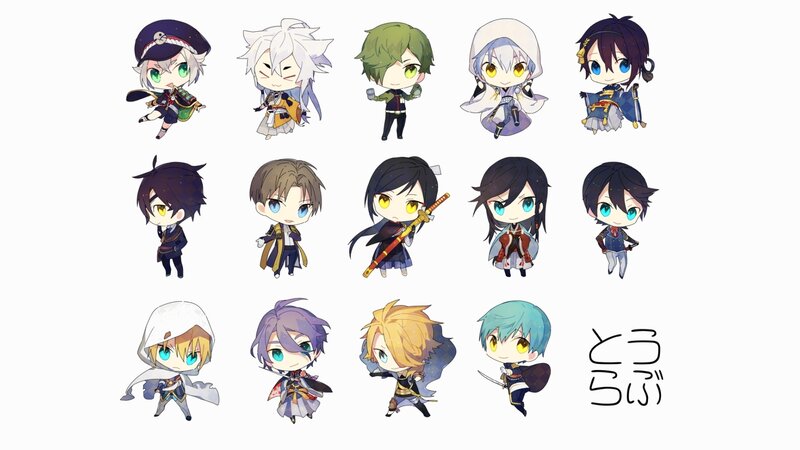 Chibi Anime Characters — White, Playful, Swords