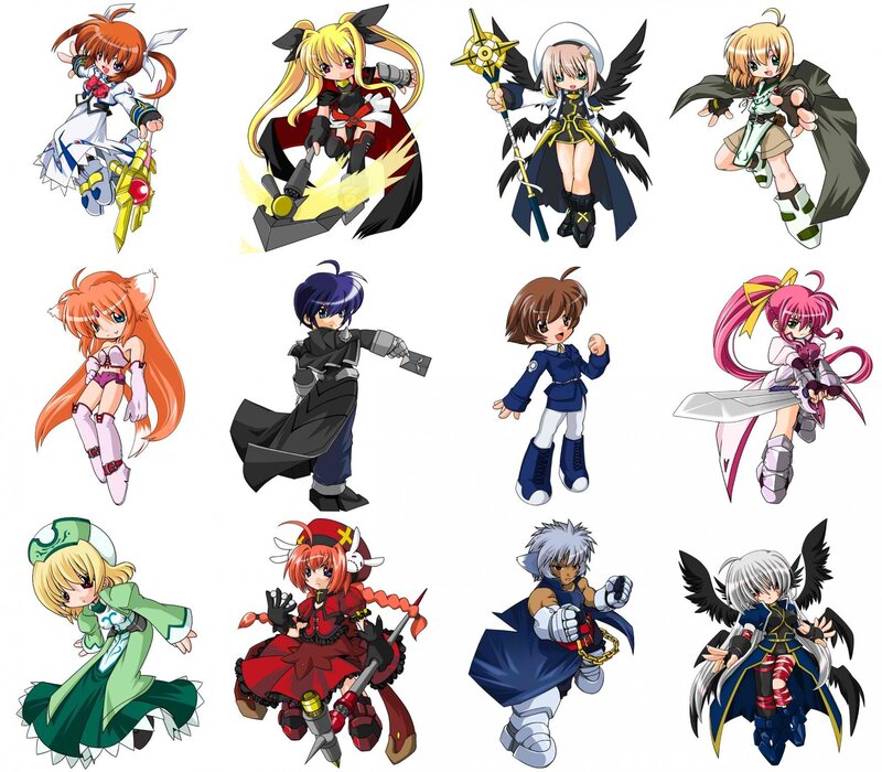 Chibi Anime Characters — White, Playful, Weapons