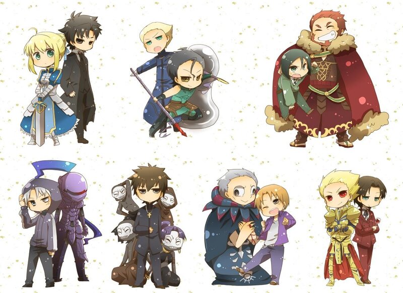 Chibi Anime Characters — White, Playful, Winter