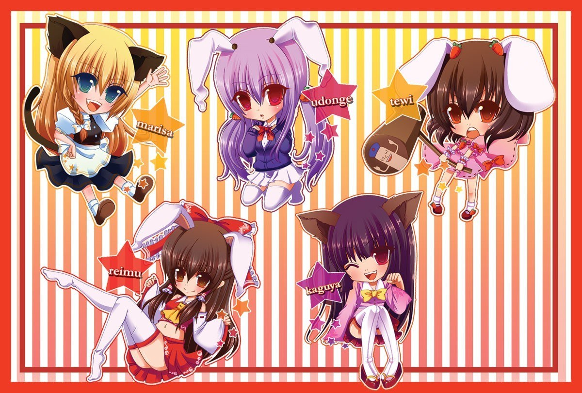 Chibi anime characters with animal ears