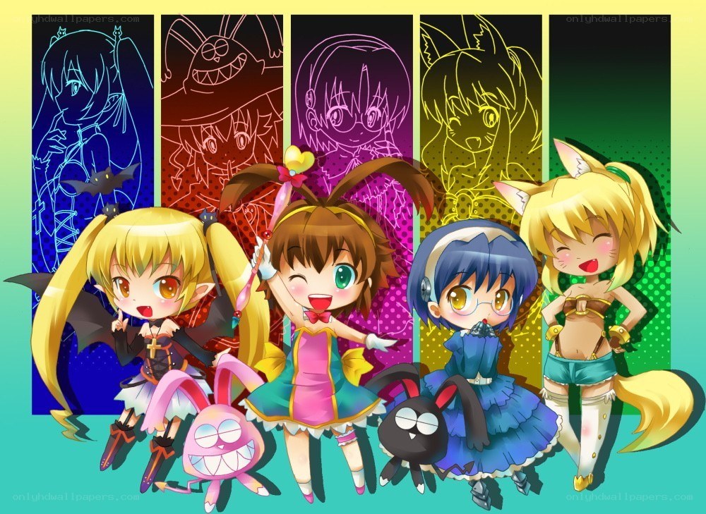 Chibi anime characters with animal themes