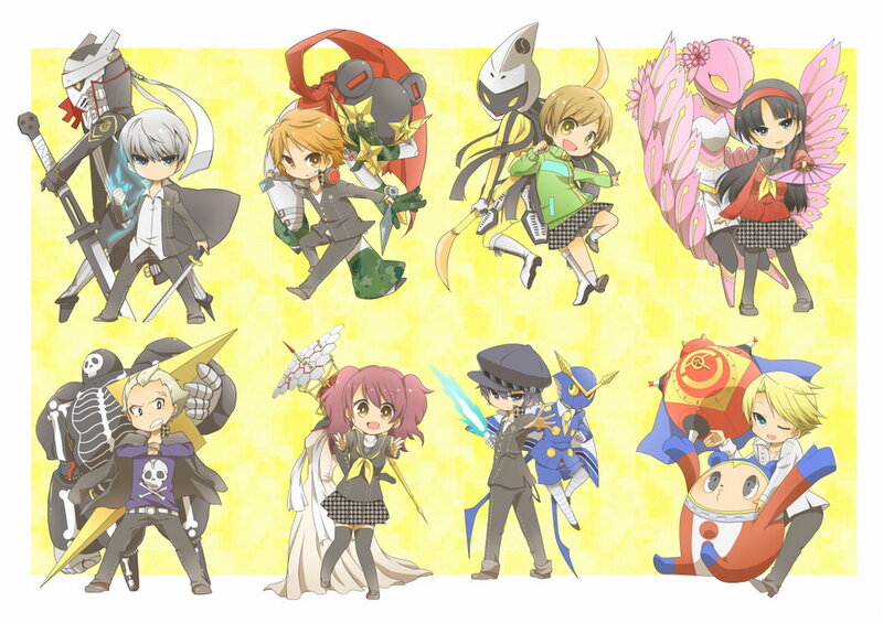 Chibi Anime Characters — Yellow, Playful, Weapons