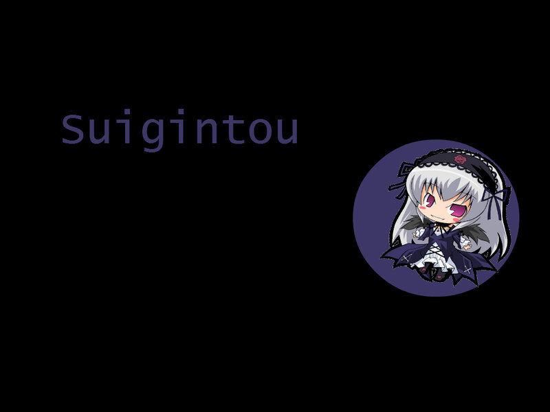 Chibi Anime Girl — Black, Neutral, Digital Art